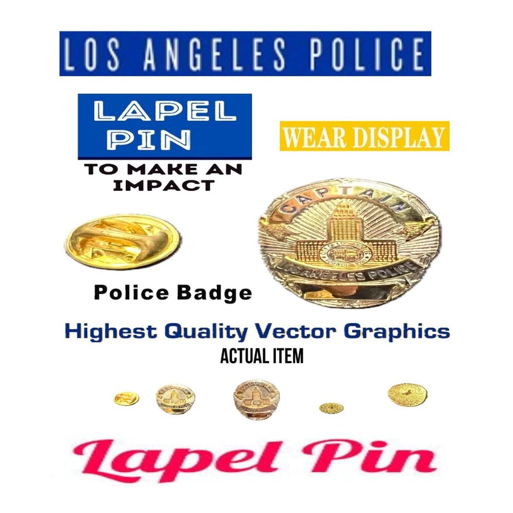 🛑 LOS ANGELES POLICE Captain ➕ BROOCH Jewelry 🆒 PIN LAPEL Display 💸 BUY NOW ❗